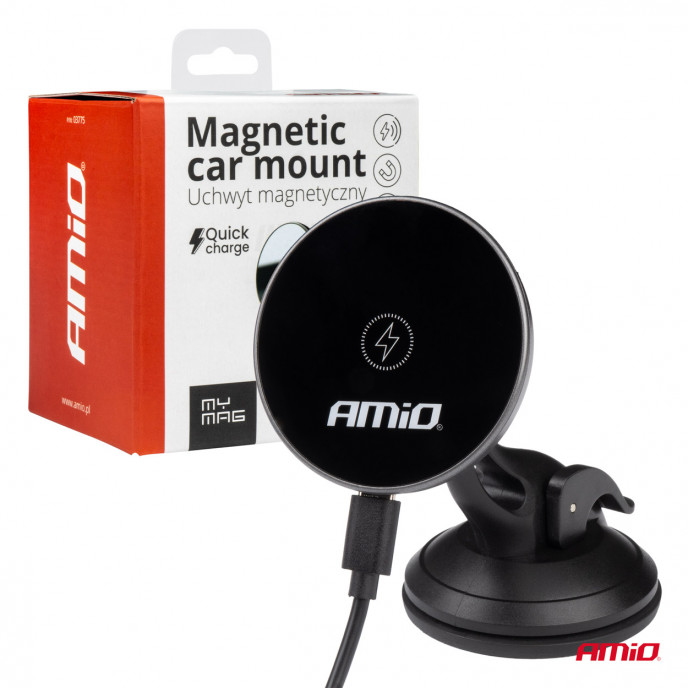 Zuignap Telefoonhouder met Draadloze Oplader My Mag 15W AMIO-03775