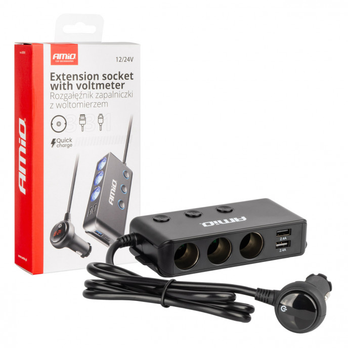 Stopcontact met voltmeter AMIO-03781