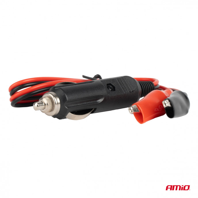 Aanstekeradapter met krokodillenuitgang 12V 24V 60cm AMIO-03802