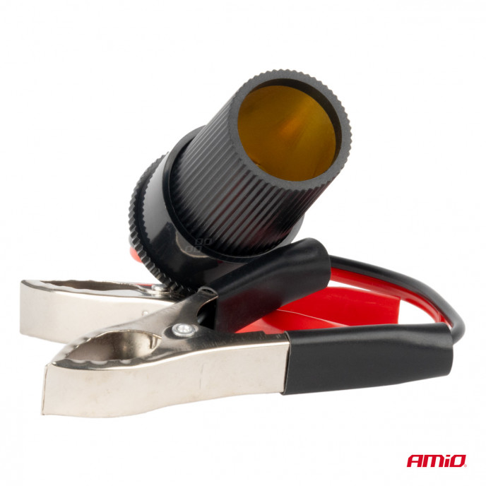 Krokodiladapter voor sigarettenaansteker 12V 24V 15cm AMIO-03803