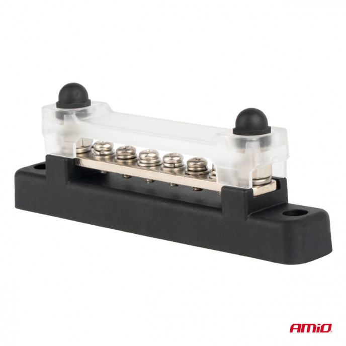 Minus stroombalk M6 12V - 48V 150A massaverdeelblok AMIO-03809