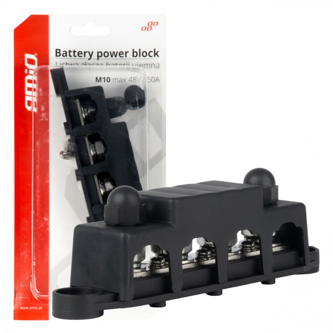 M10 12V - 48V 250A minusa busbar massadistributieblok AMIO-03811
