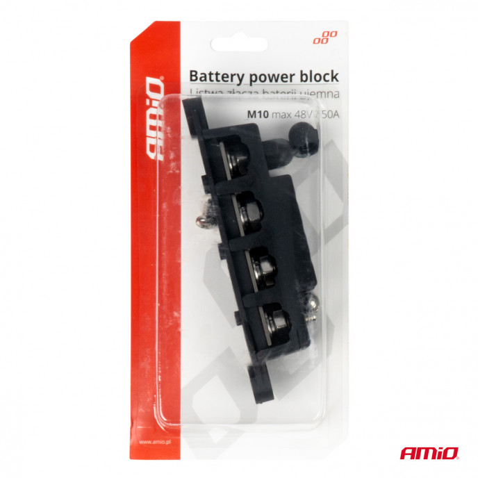 M10 12V - 48V 250A minusa busbar massadistributieblok AMIO-03811