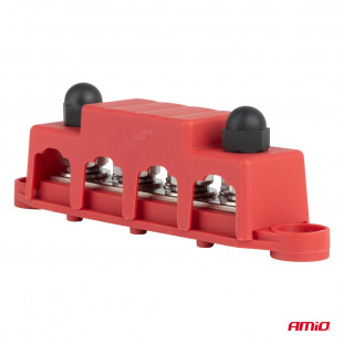Grondverdeelblok plus rail M10 12V - 48V 250A AMIO-03812