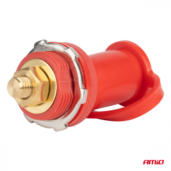 Rode plus batterijconnector met dop 3/8 M10 12V 24V 48V 250A AMIO-03814