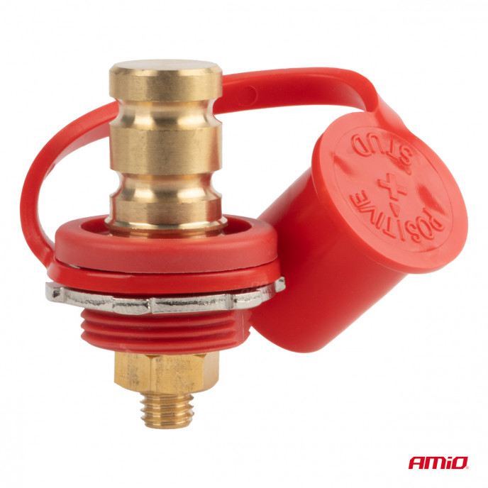 Rode plus batterijconnector met dop 3/8 M10 12V 24V 48V 250A AMIO-03814
