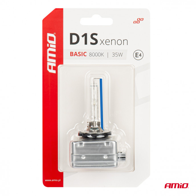 Xenon lamp type D1S 35W 8000K AMiO BASIC blister AMIO-03865