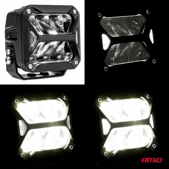 LED werklamp PRO-serie, 7200 lumen, 6000K wit, afm. 107x102x86mm 