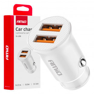 Autolader 2x USB-A 2.1A 12/24V AMiO-03872