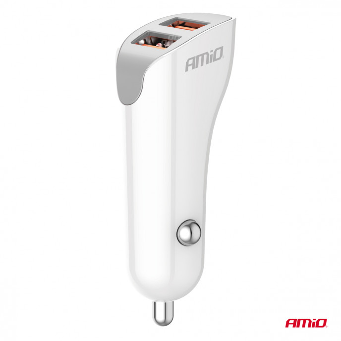 Autolader 2x USB-A 2.1A 12/24V AMiO-03874