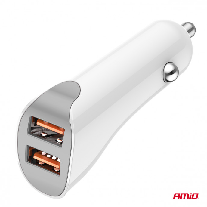 Autolader 2x USB-A 2.1A 12/24V AMiO-03874