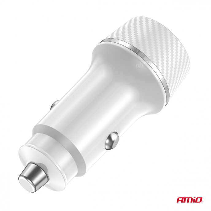 Autolader USB-A + USB-C 20W 12/24V AMiO-03878