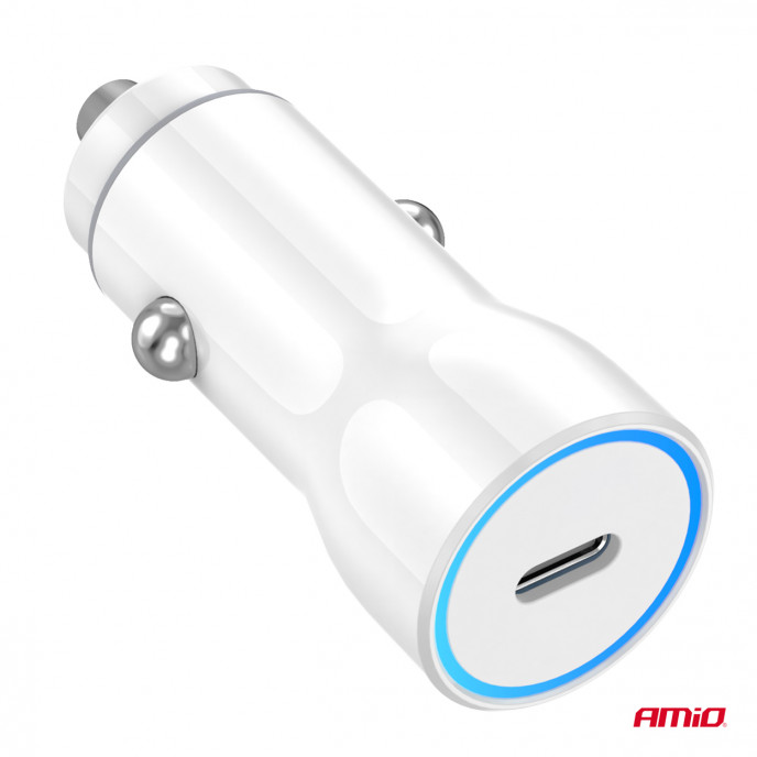 Autolader USB-C 20W 12/24V AMiO-03880