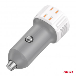 Autolader USB-A + USB-C 38W 12/24V AMiO-03883