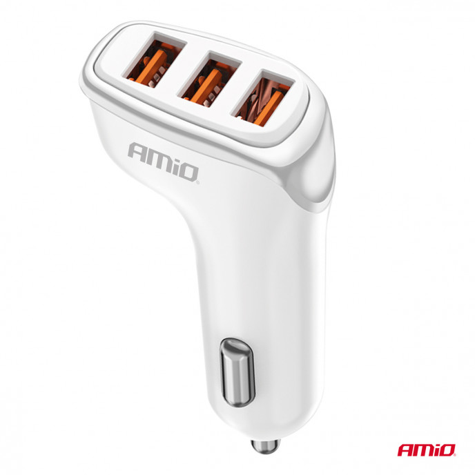 Autolader 3x USB-A 3.1A 12/24V AMiO-03885