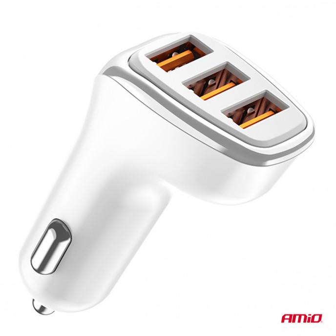 Autolader 3x USB-A 3.1A 12/24V AMiO-03885