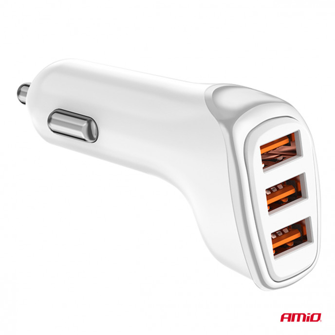 Autolader 3x USB-A 3.1A 12/24V AMiO-03885