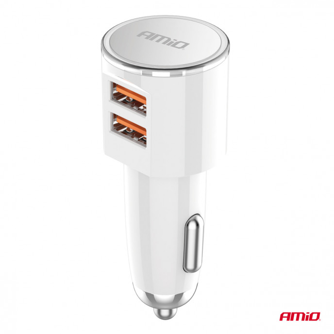 Autolader 2x USB-A 3.4A 12/24V AMiO-03888