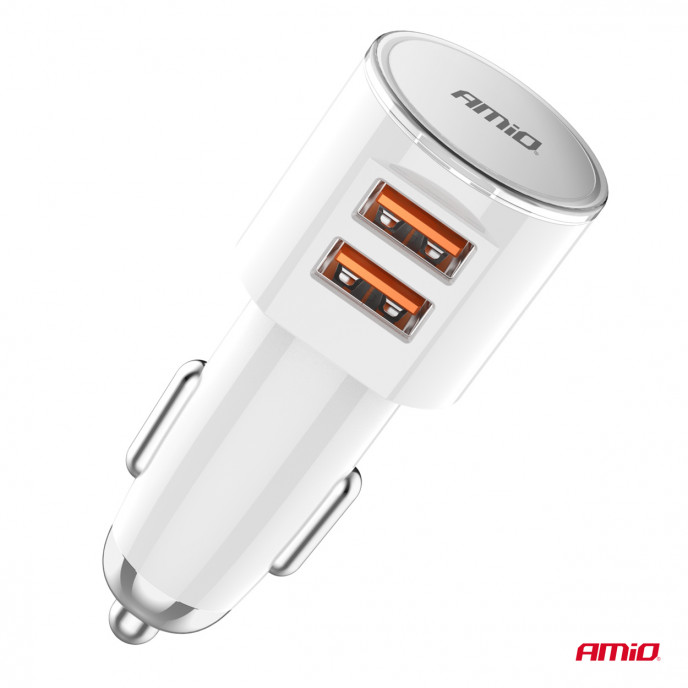 Autolader 2x USB-A 3.4A 12/24V AMiO-03888