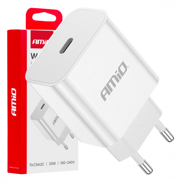 Wandlader USB-C 20W Quick Charge 230V AMIO-03891