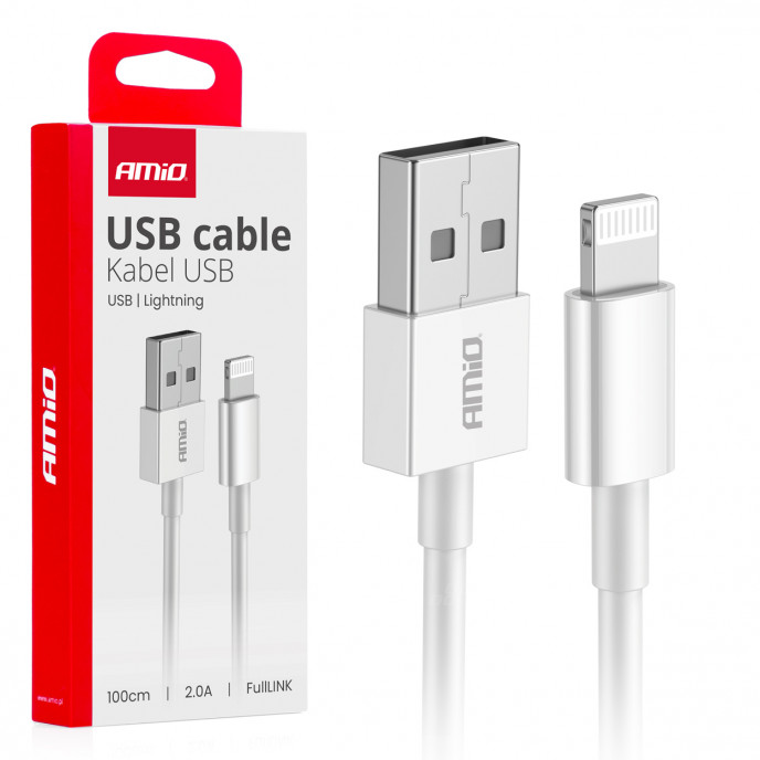 USB naar Lightning 2A 100cm FullLINK AMIO-03895