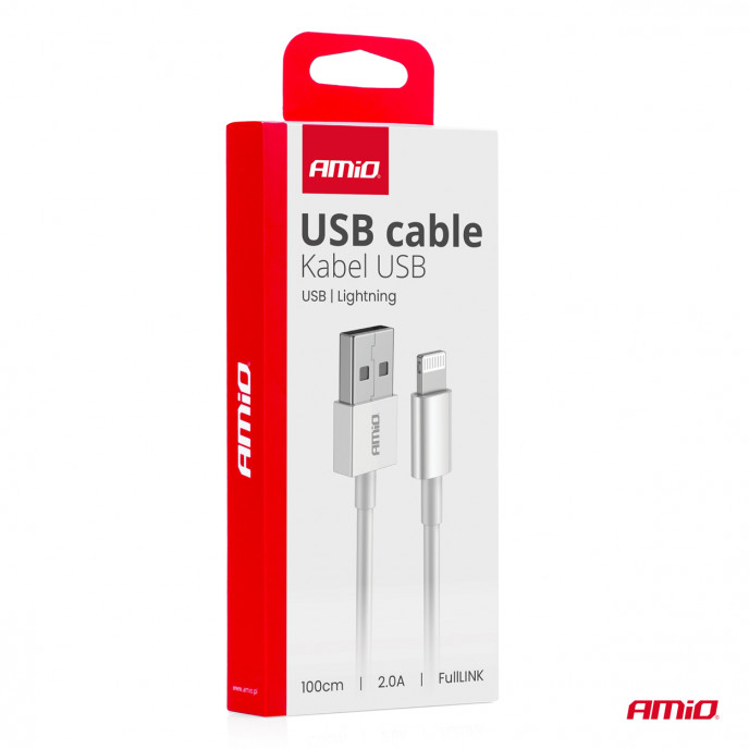USB naar Lightning 2A 100cm FullLINK AMIO-03895