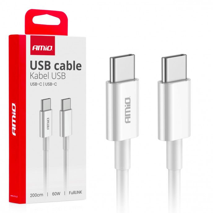 USB-C naar USB-C kabel 60W 200cm FullLINK AMIO-03897