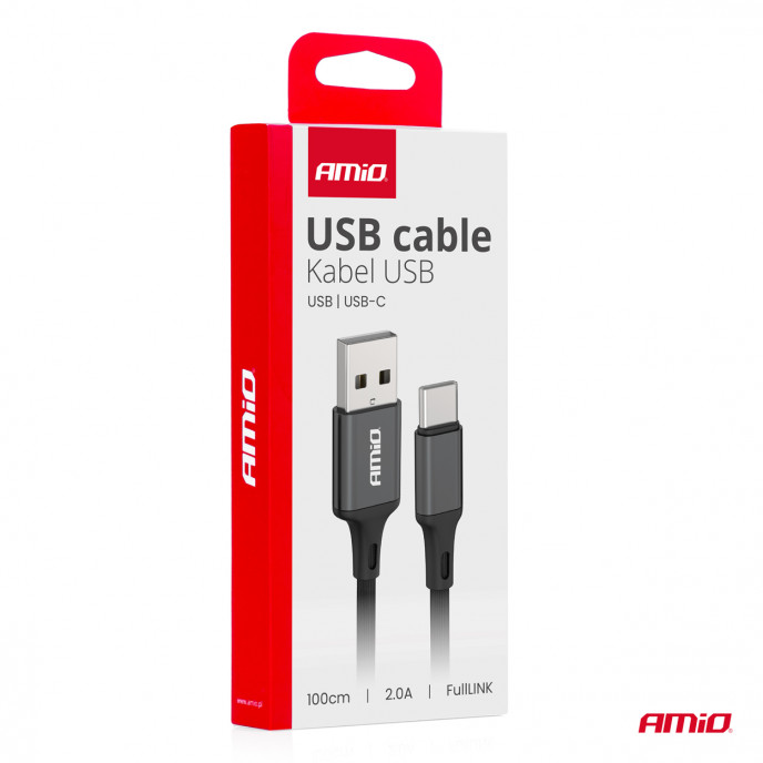 USB naar USB-C kabel 2A 100cm FullLINK AMIO-03899
