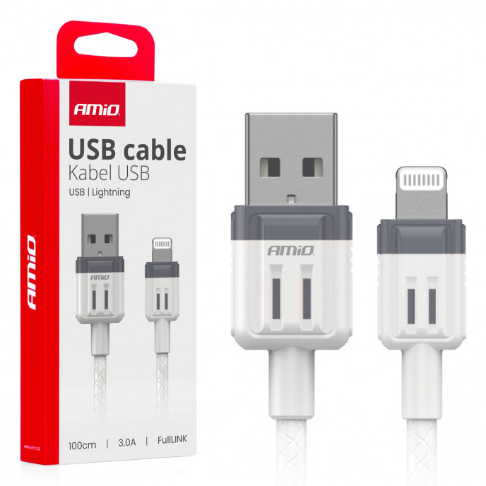 USB naar Lightning 3A 100cm FullLINK AMIO-03907