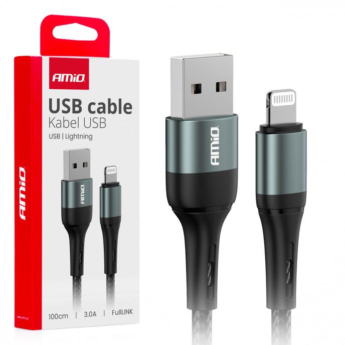 USB naar Lightning 3A 100cm FullLINK AMIO-03913