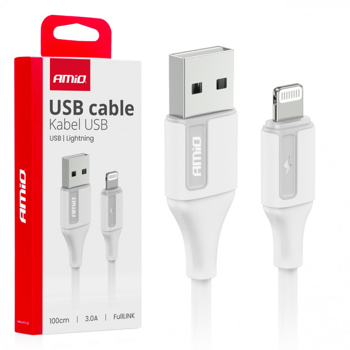 USB naar Lightning 3A 100cm FullLINK AMIO-03919