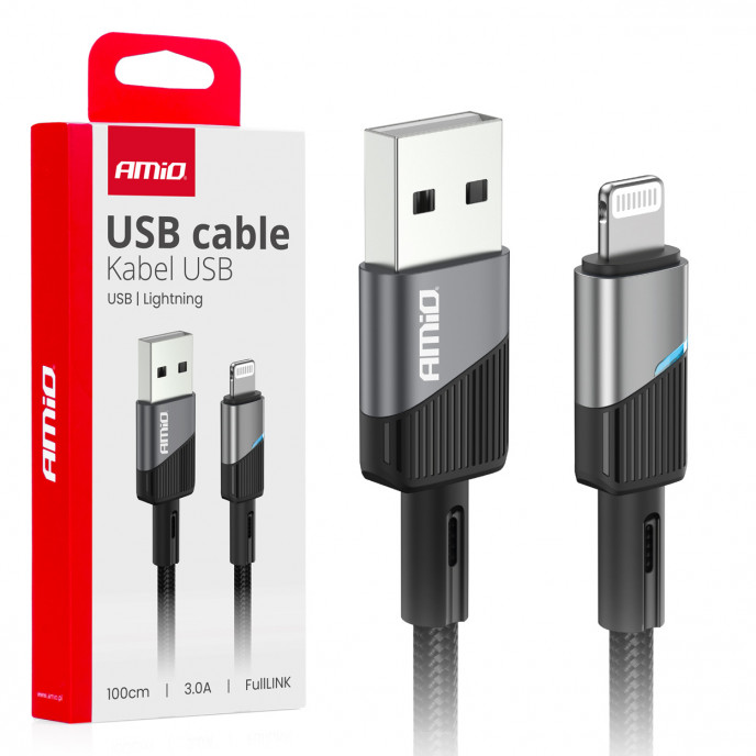 USB naar Lightning 3A 100cm FullLINK AMIO-03925