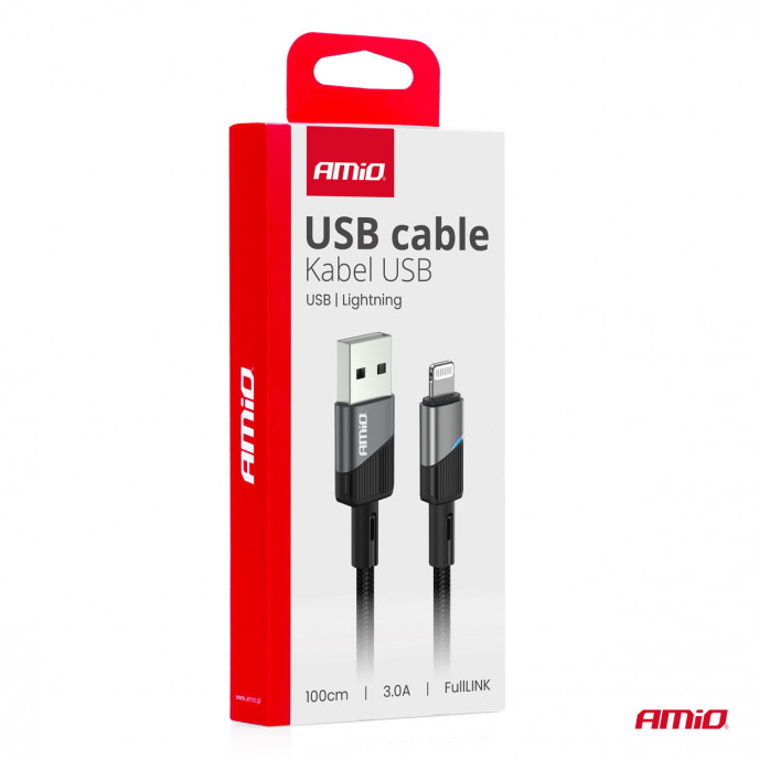 USB naar Lightning 3A 100cm FullLINK AMIO-03925