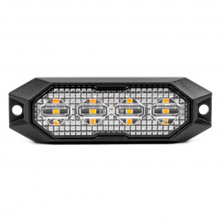 Slanke amberkleurige grillbeugel zaklamp 4x3W LED R65 R10 12/24V IP6K9K AMIO-03929