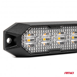 Slanke amberkleurige grillbeugel zaklamp 4x3W LED R65 R10 12/24V IP6K9K AMIO-03929