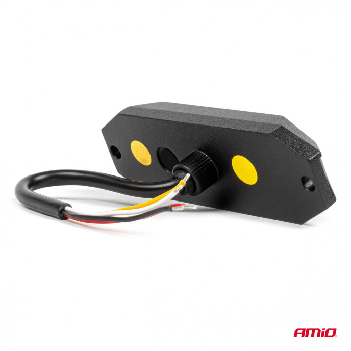 Slanke amberkleurige grillbeugel zaklamp 4x3W LED R65 R10 12/24V IP6K9K AMIO-03929