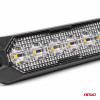 Slanke amberkleurige grillbeugel Flash lamp 6x3W LED R65 R10 12/24V IP6K9K AMIO-03930