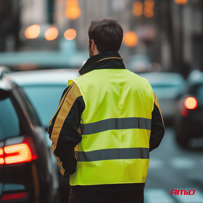 Veiligheidsvest XXXL geel met certificaat AMIO-03935