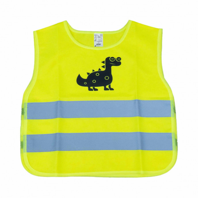 Veiligheidsvest voor kinderen geel met certificaat DINOSAUR AMIO-03936