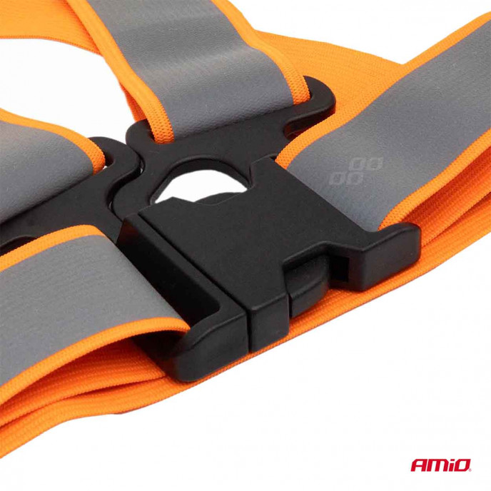 Reflecterend veiligheidsgordelvest oranje kleur AMiO-03939