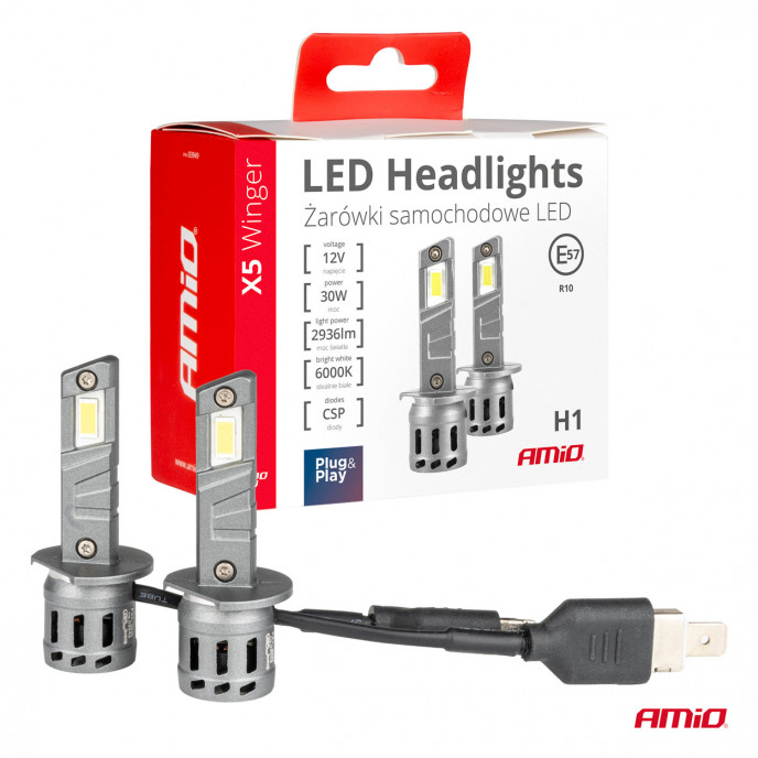 LED Koplampen X5-serie WINGER H1 6000K max 30W AMIO-03943
