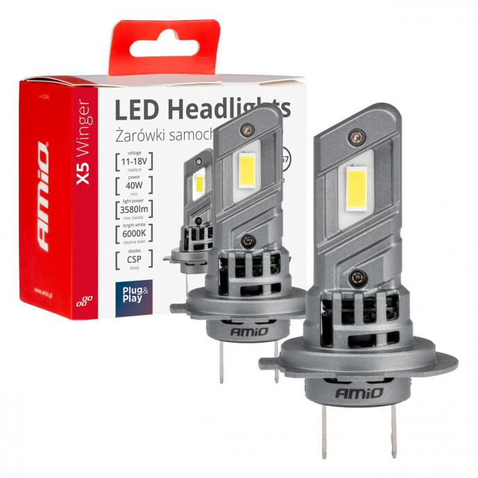LED Koplampen X5-serie WINGER H7 H18 6000K max 40W AMIO-03946