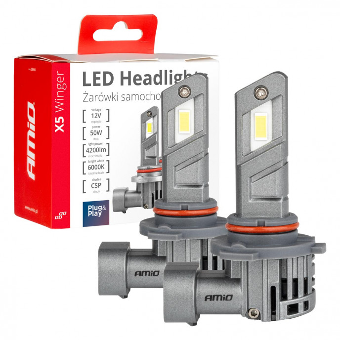 LED Koplampen X5-serie WINGER HB3 6000K max 50W AMIO-03948