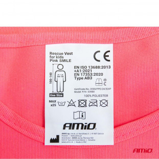 Reddingsvest voor kinderen roze SMILE AMIO-03988