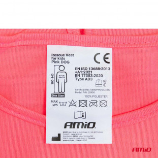 Reddingsvest voor kinderen roze DOG AMIO-03990