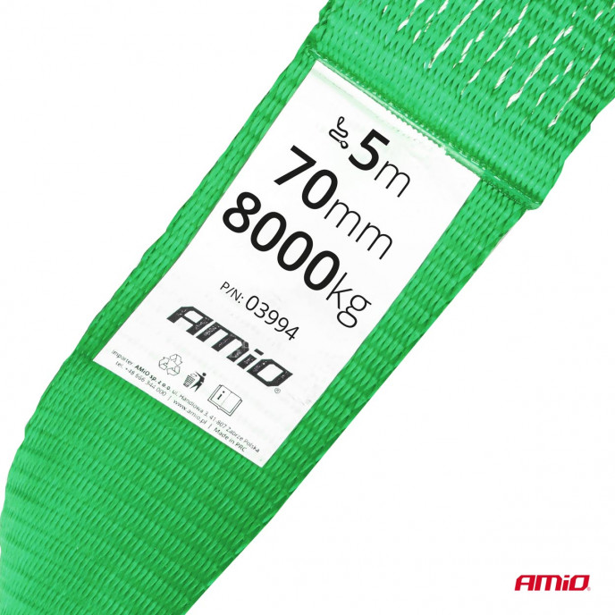 Trekriem 8000kg 70mm 5m haak+lug AMIO-03994