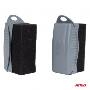 Applicator voor autobanden in kunststof koffer, zachte spons 2 stuks. AMIO-04019
