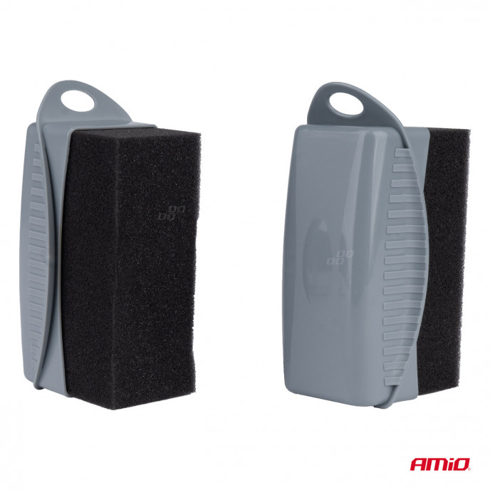 Applicator voor autobanden in kunststof koffer, zachte spons 2 stuks. AMIO-04019