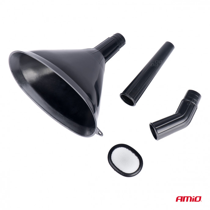 Kunststof universele trechter met zeef 3-delig elliptisch 14 cm AMIO-04037