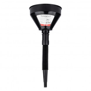Flexibele zwarte universele trechter met zeef voor brandstof vloeibaar water 16 cm AMIO-04038